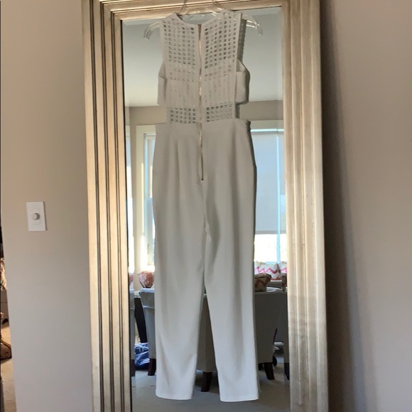 Cut out White Jumpsuit Mesh Bandeau Sexy - Picture 4 of 7